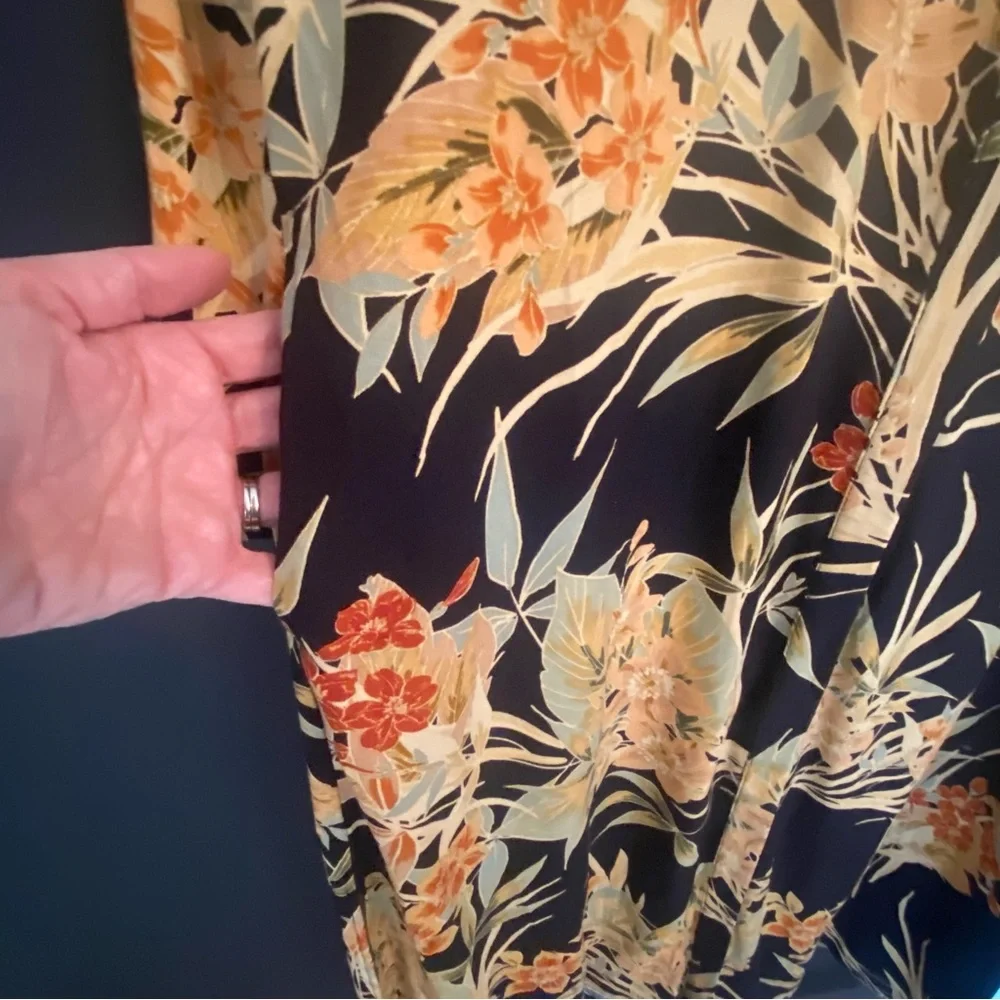 ZARA made in Morocco black shirt dress with floral detail. Size Medium. - Picture 10 of 14